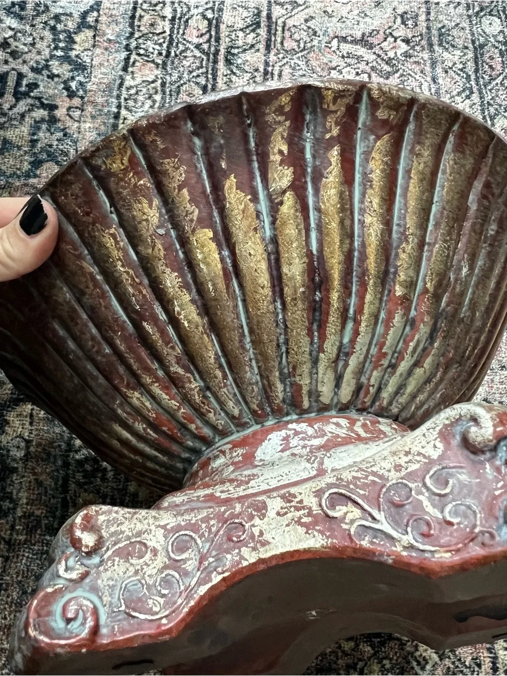 Antique-Style Decorative DistressedMetal Bowl